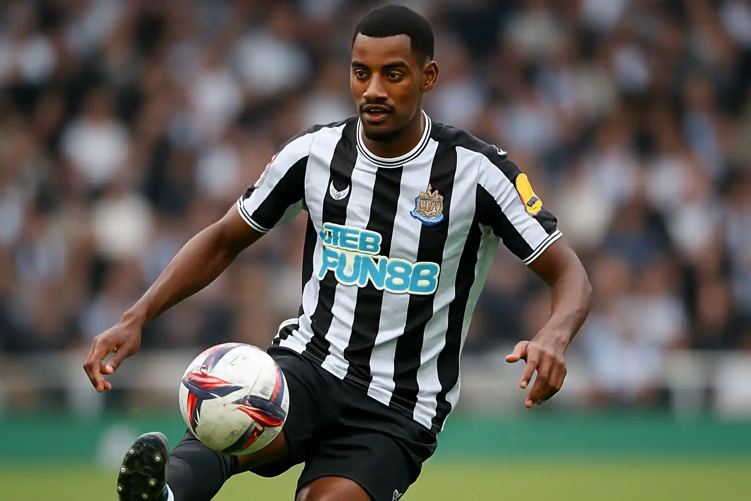 Alexander Isak tự tin trong pha chạm bóng đầu tiên